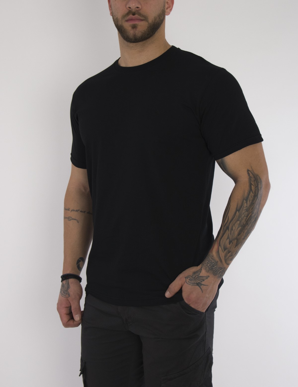 Everbest ανδρικό μαύρο Plus Size T-shirt 2328000 φωτογραφία